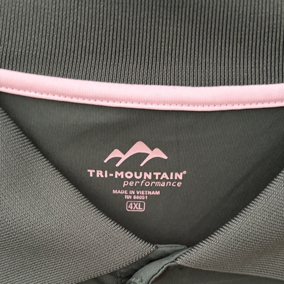 Tri-Mountain Green and White Long Sleeve Polo Shirt - Picture 2 of 4